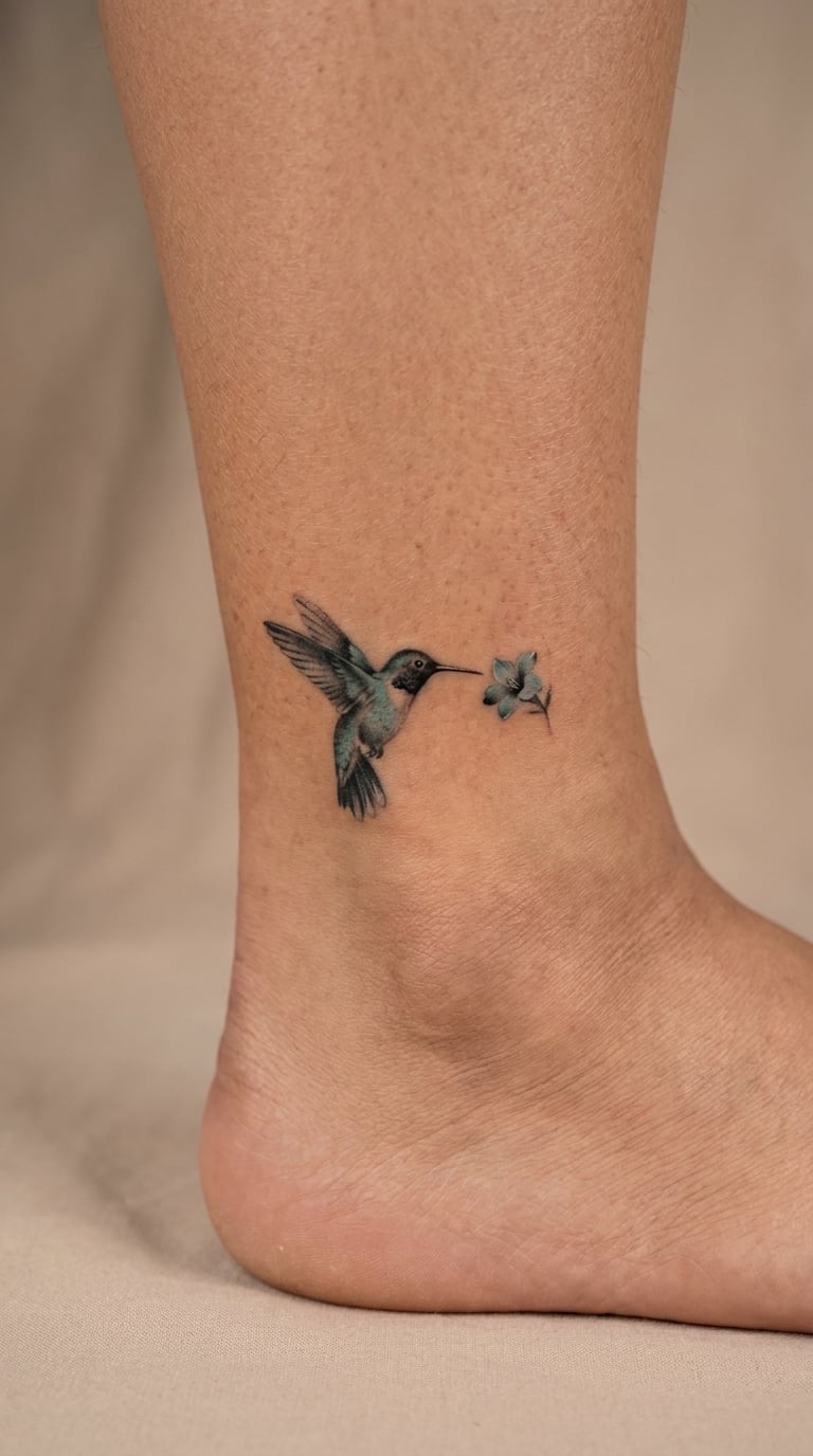 Hummingbird Anklet Tattoo