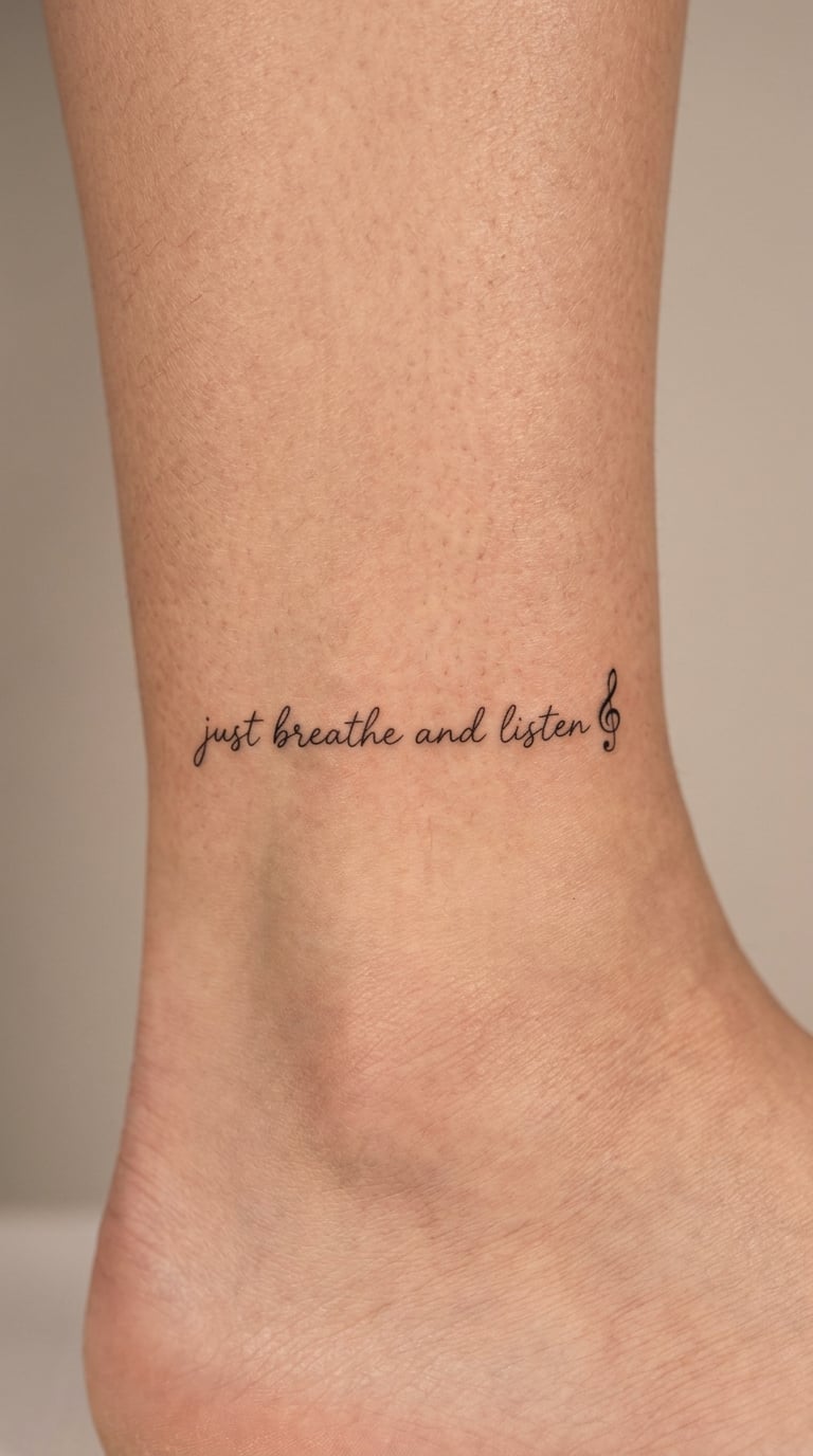 Song Title Lyric Anklet Tattoo