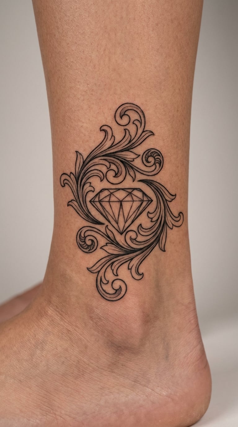 Western Filigree Anklet Tattoo