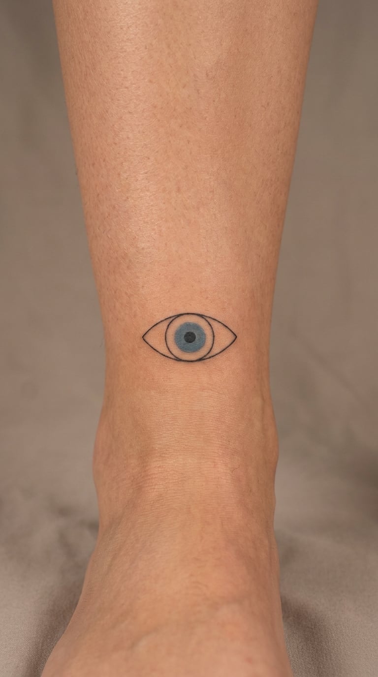 Evil Eye Centerpiece Anklet Tattoo