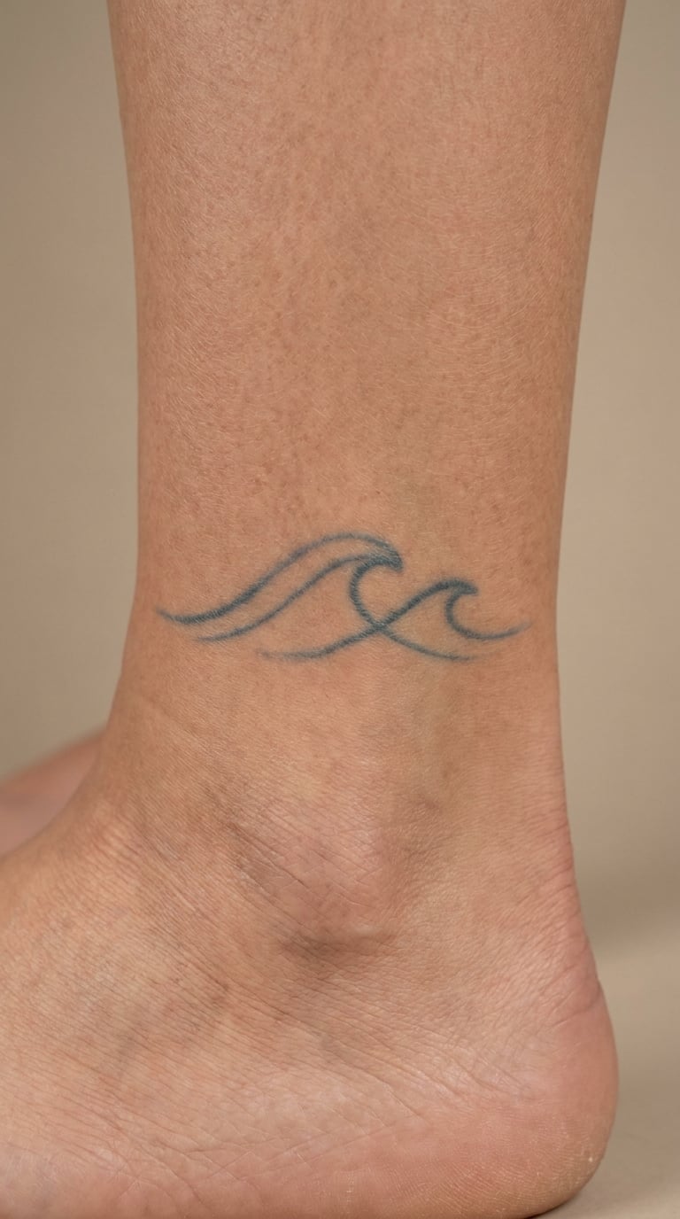 Minimal Wave Anklet Tattoo