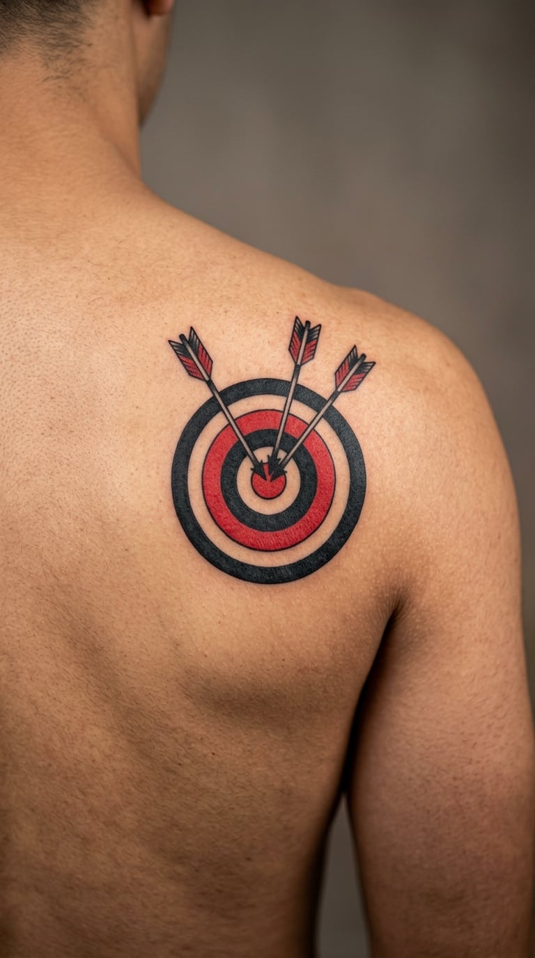 Archery Target with Three Arrows