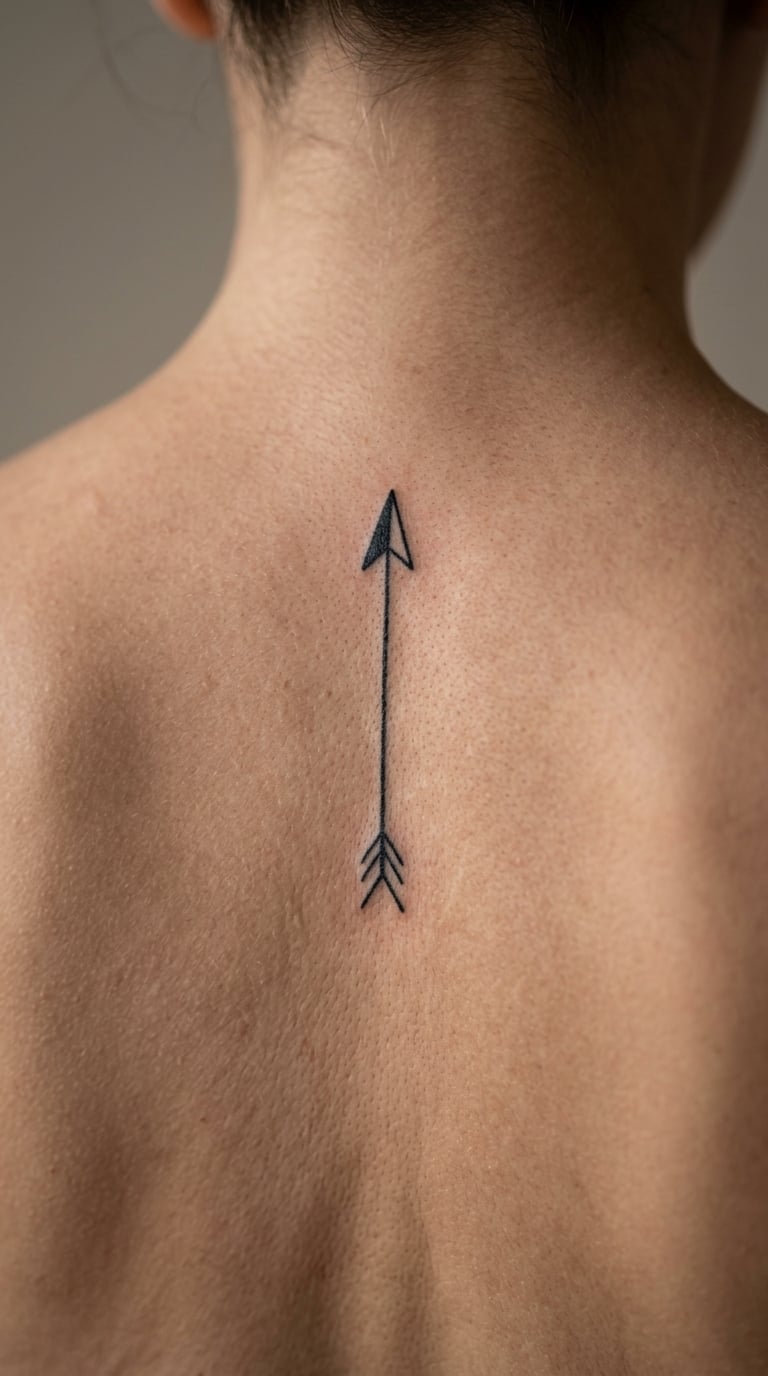 Minimal Arrow Spine Tattoo