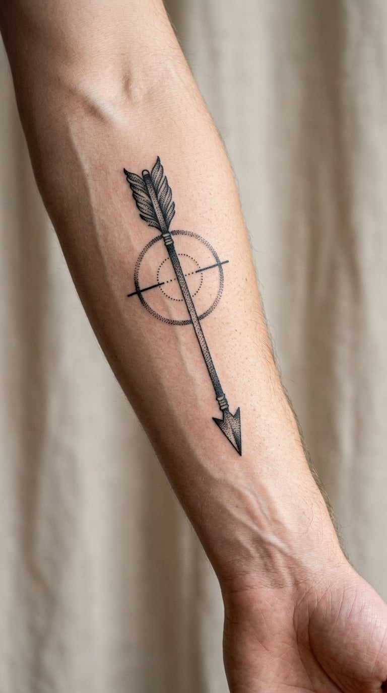 Dotwork Arrow and Crosshairs