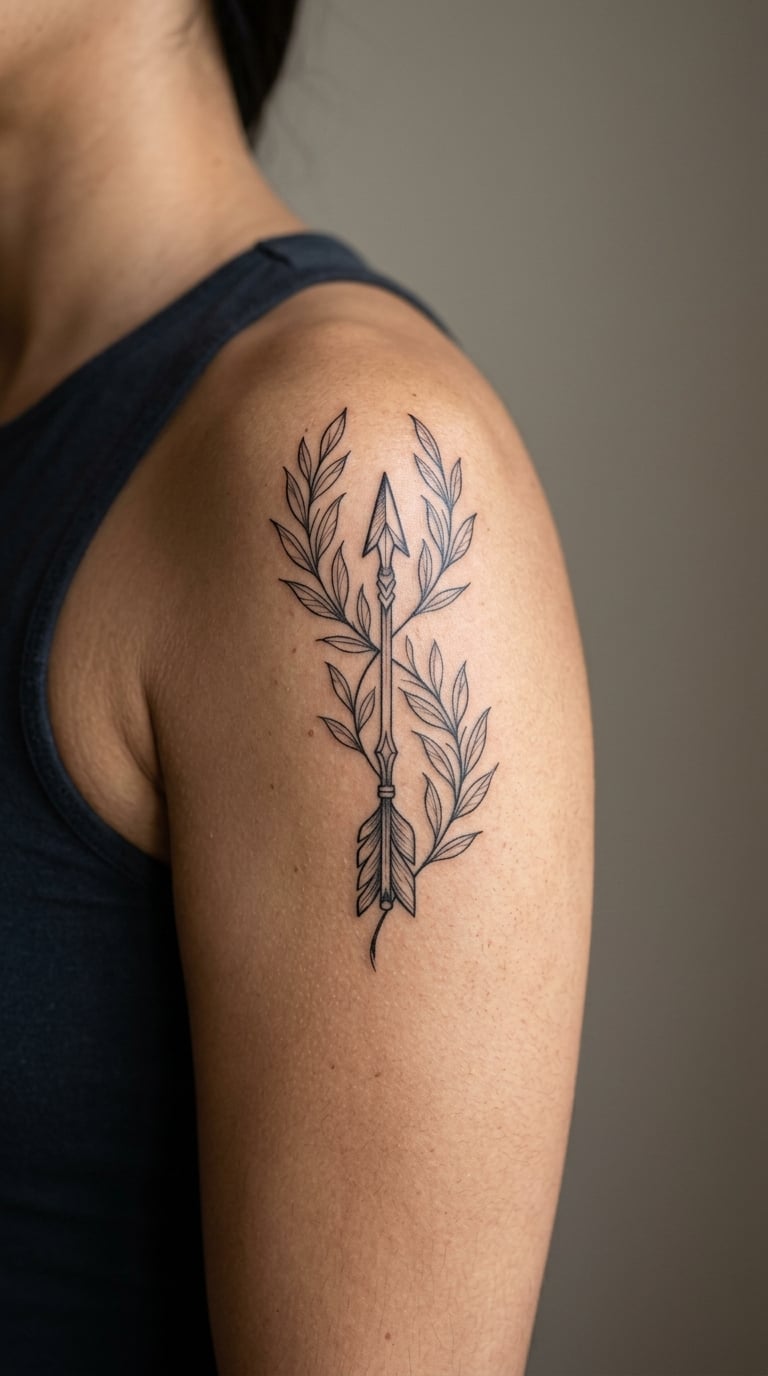 Floral Arrow on the Shoulder