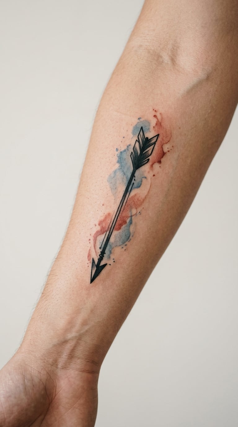 Watercolor Arrow in Motion