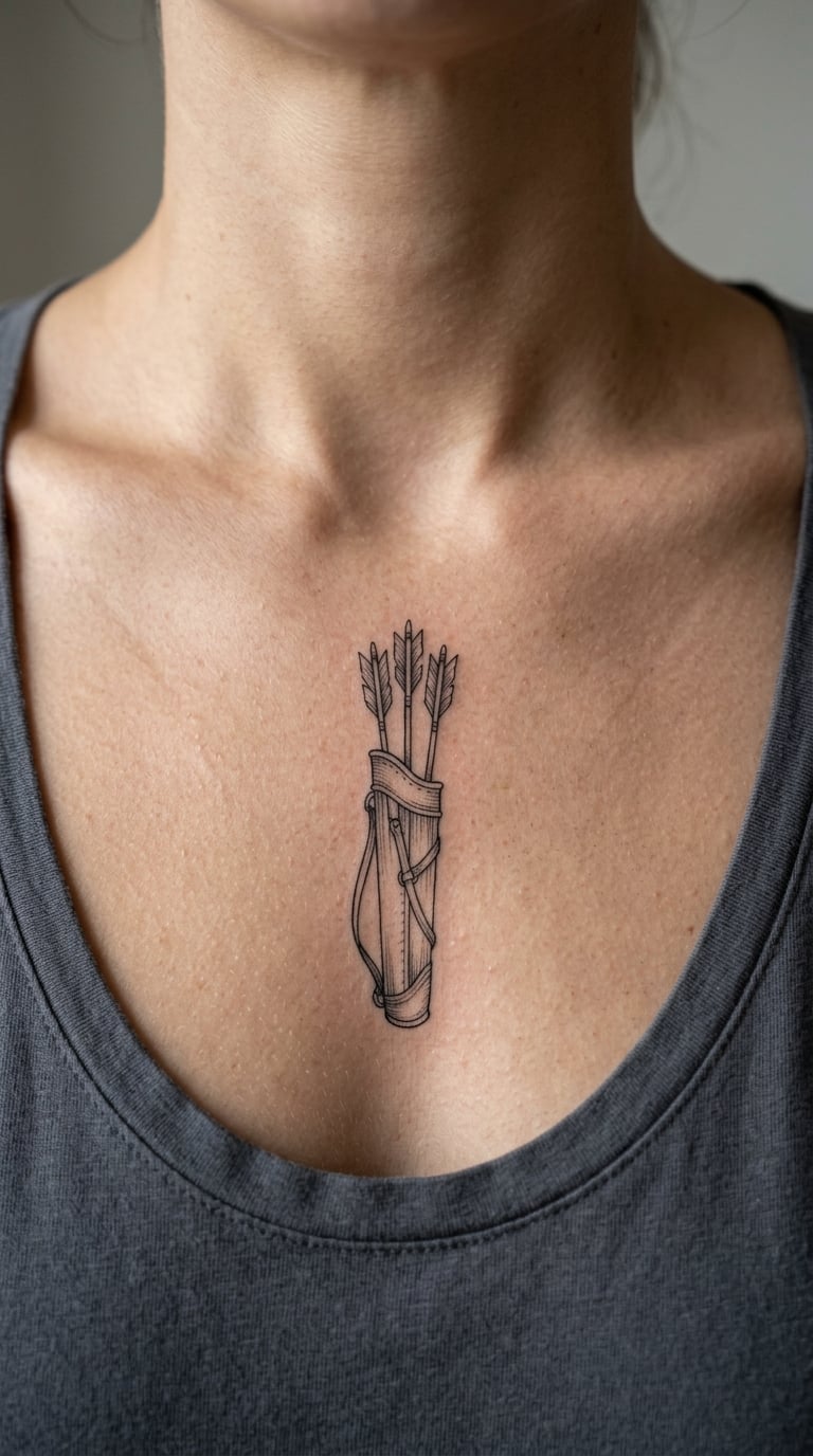 Quiver and Arrow Collarbone Design