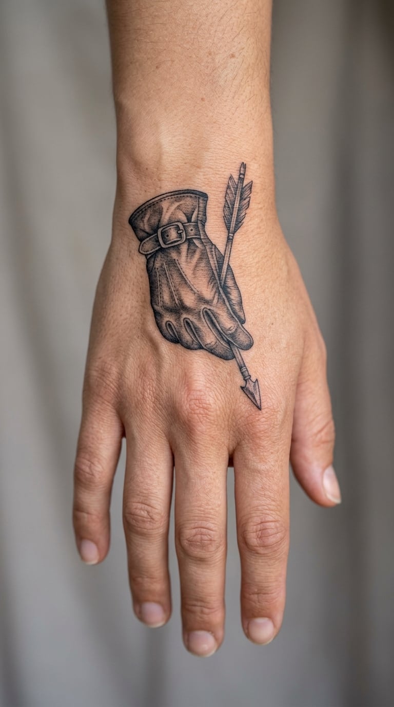 Archery Gloves and Arrow