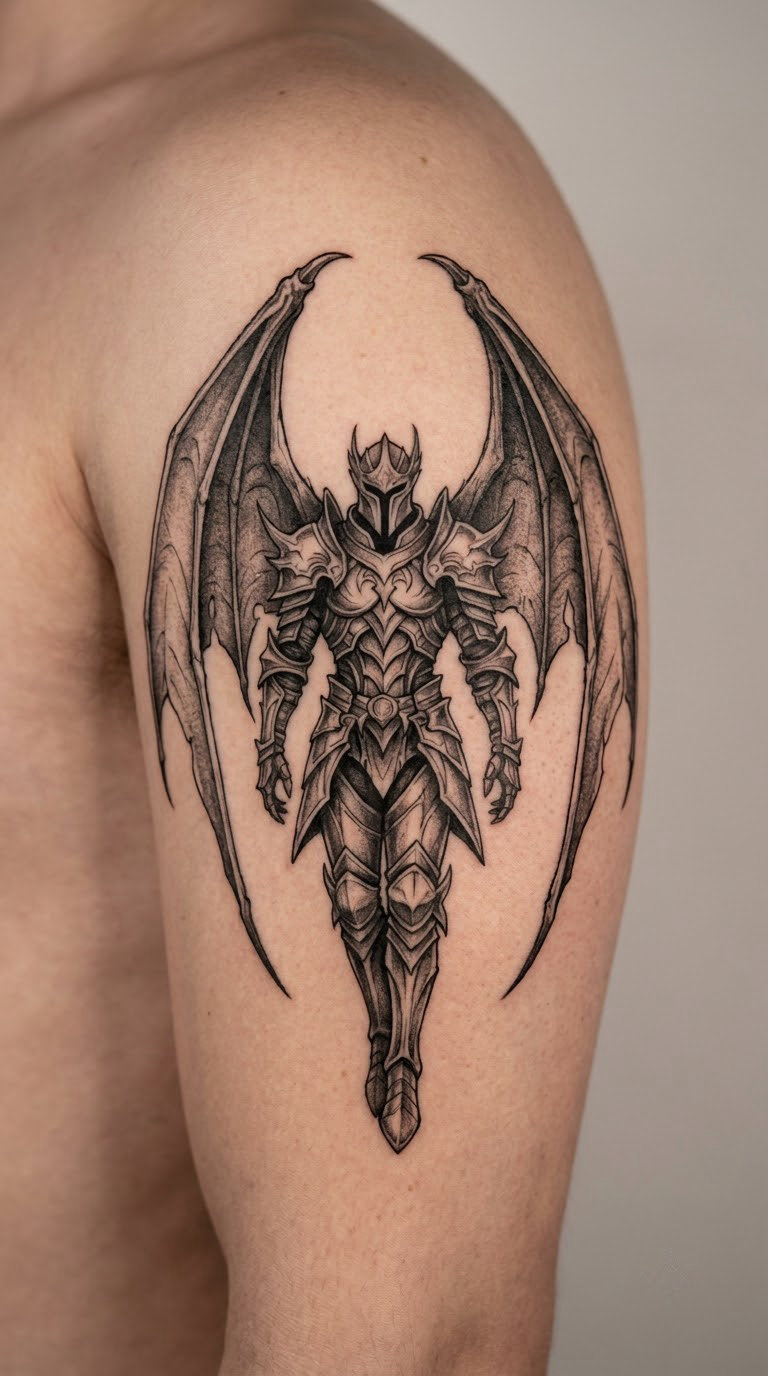 Gothic Knight With Bat Wings