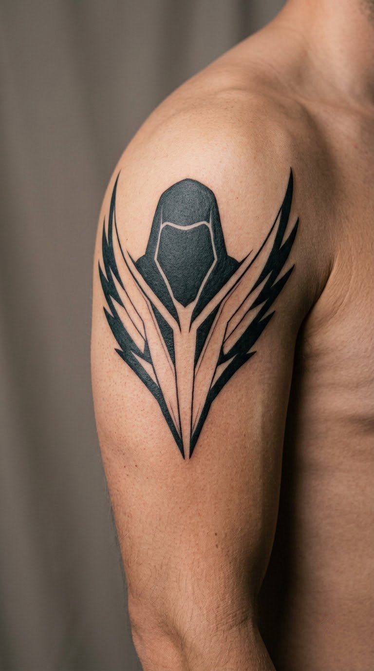 Abstract Cowl and Negative-Space Wings