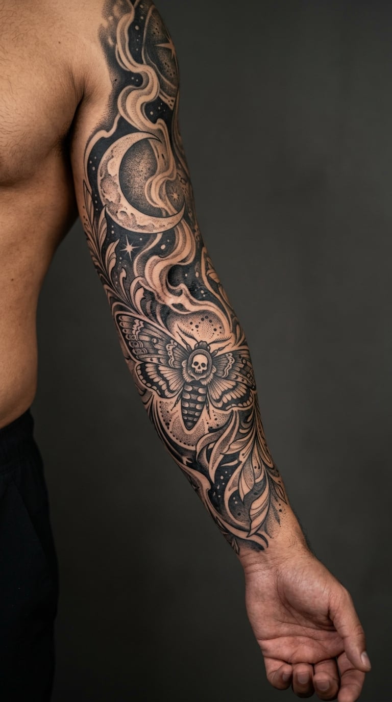 Blackout Moth and Moonlight Sleeve