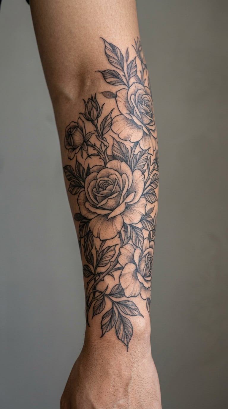 Blackout Rose Botanical Sleeve