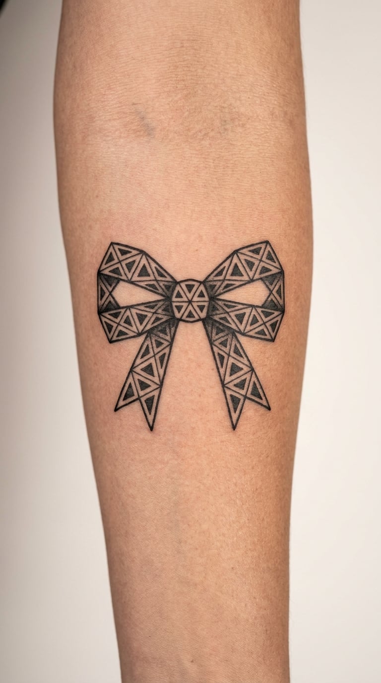Geometric Bow on the Outer Forearm