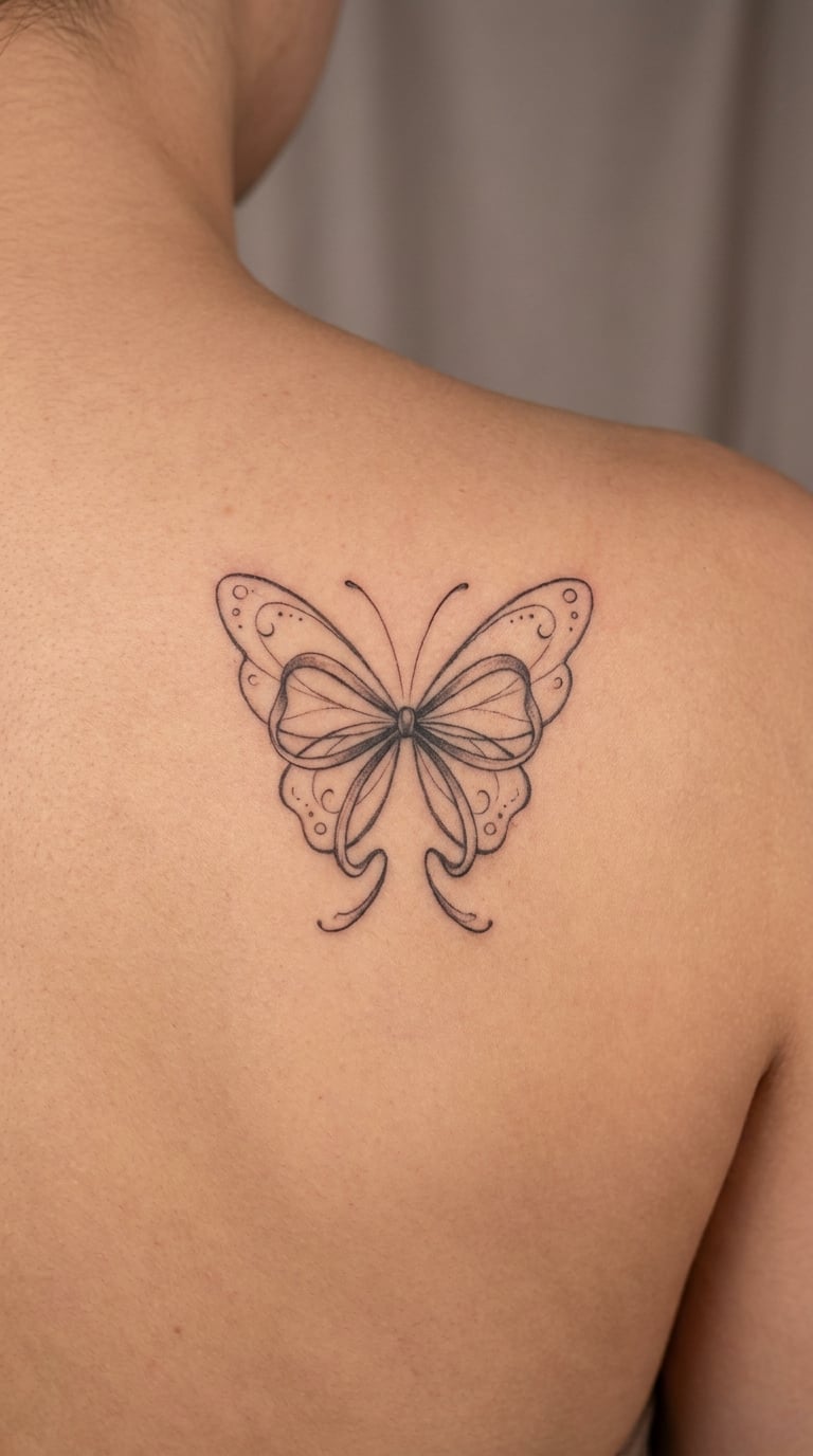 Butterfly Wings Formed Into a Bow