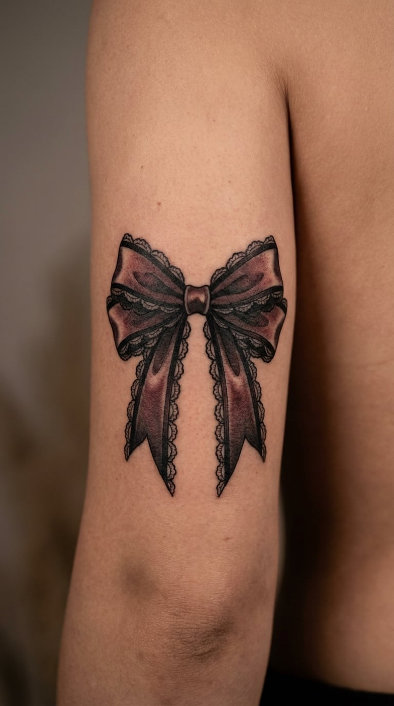 Gothic Lace Bow on the Back of the Arm