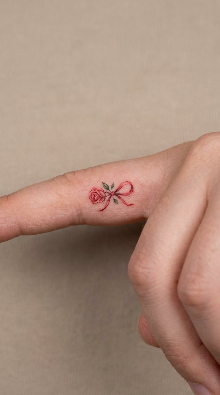 Rose Bow on the Side of a Finger