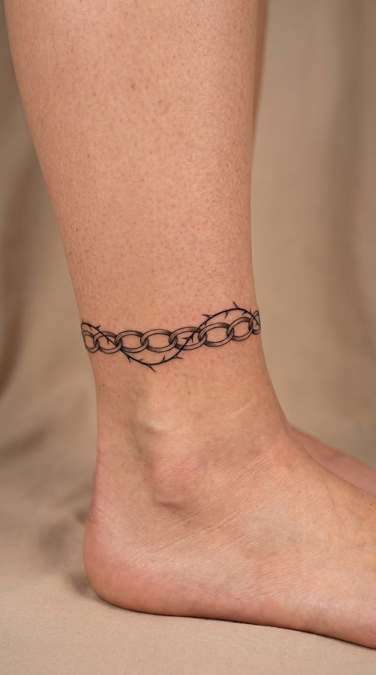 Thorned Vine Chain on the Ankle