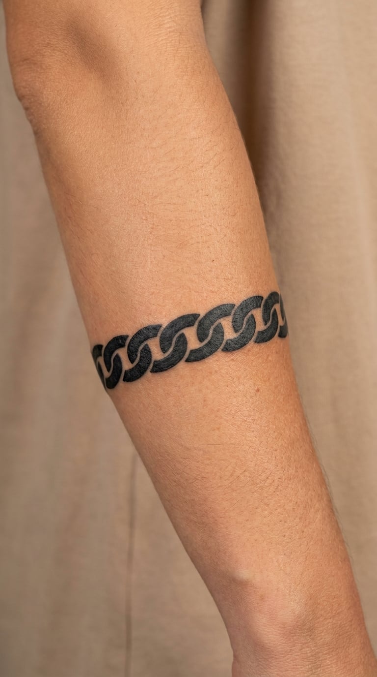 Blackwork Cable Chain on the Forearm