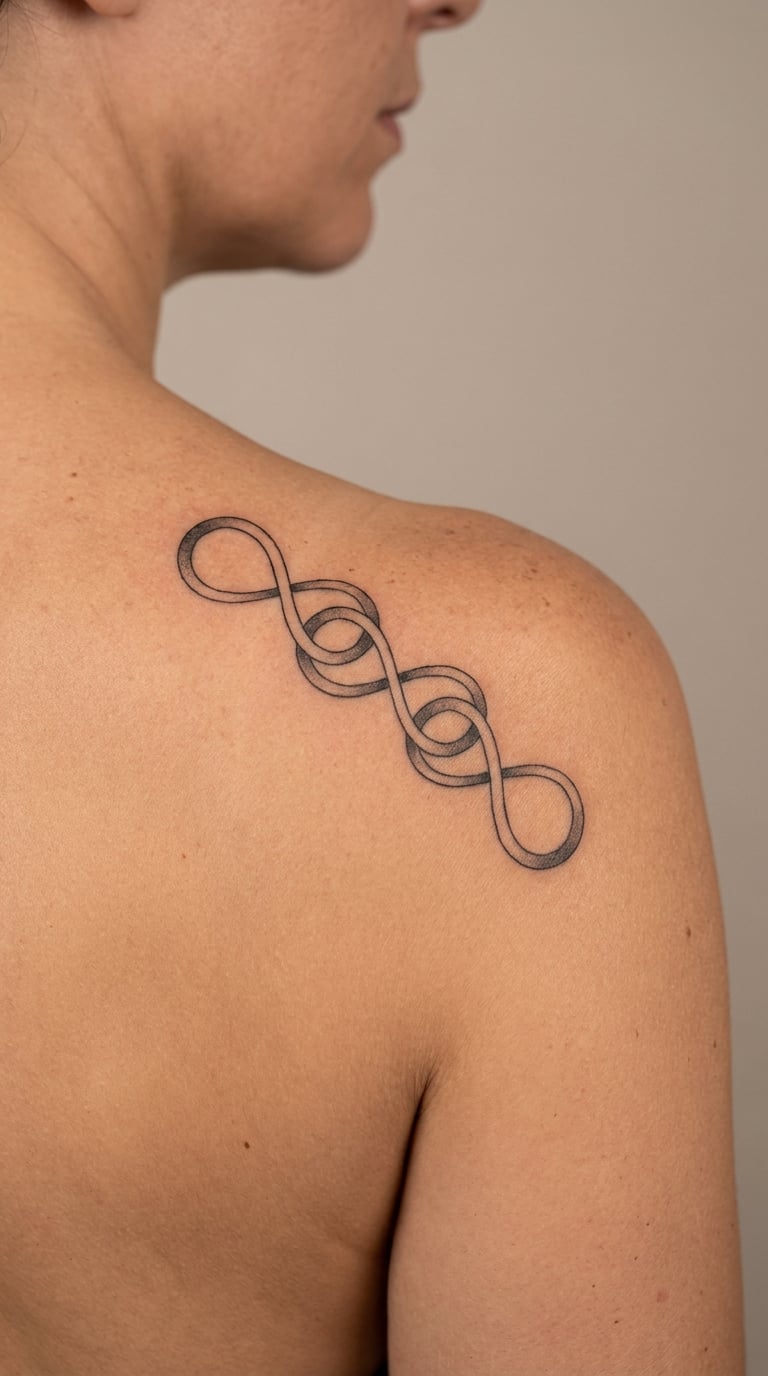 Infinity-Link Chain on the Shoulder