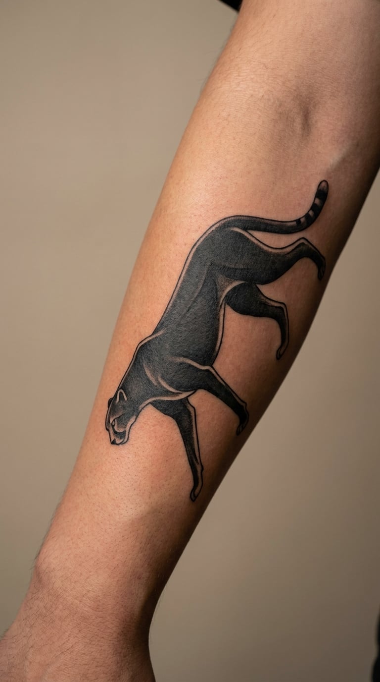 Walking Cheetah in Blackwork