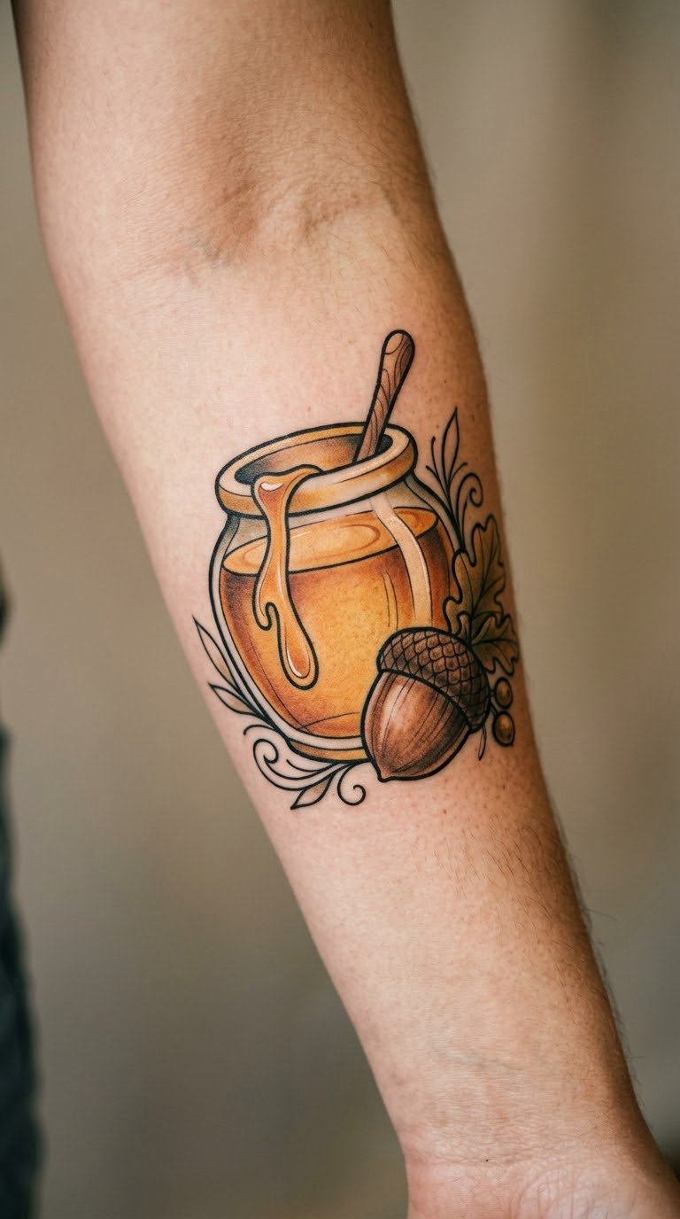 Honey Pot with an Acorn