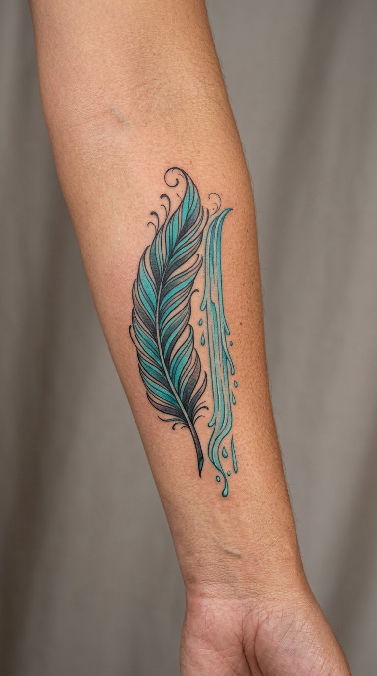 Feather and Waterfall
