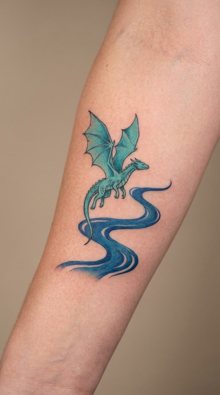 Small Dragon Following a River
