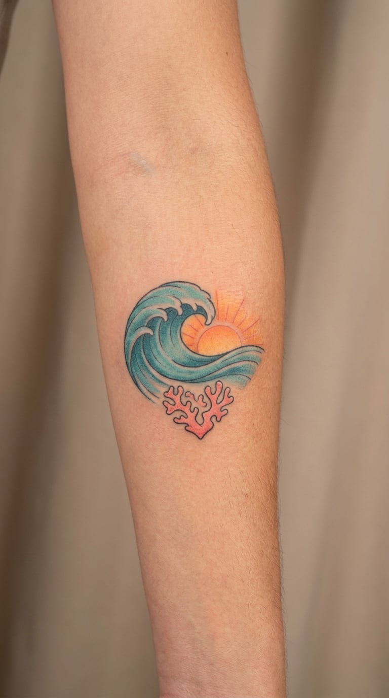 Sunrise Wave with a Small Heart Reef