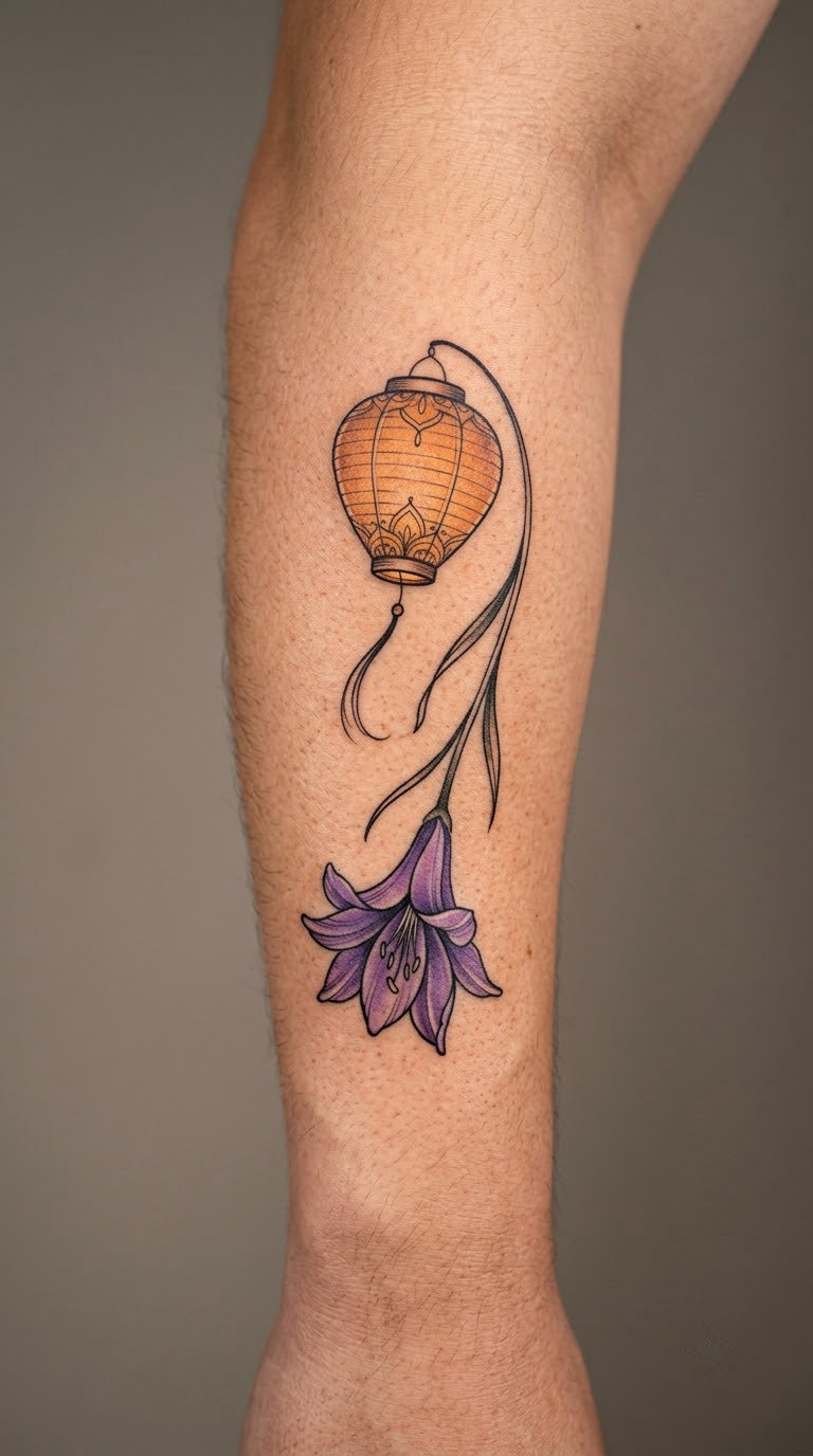 Paper Lantern and Towering Flower