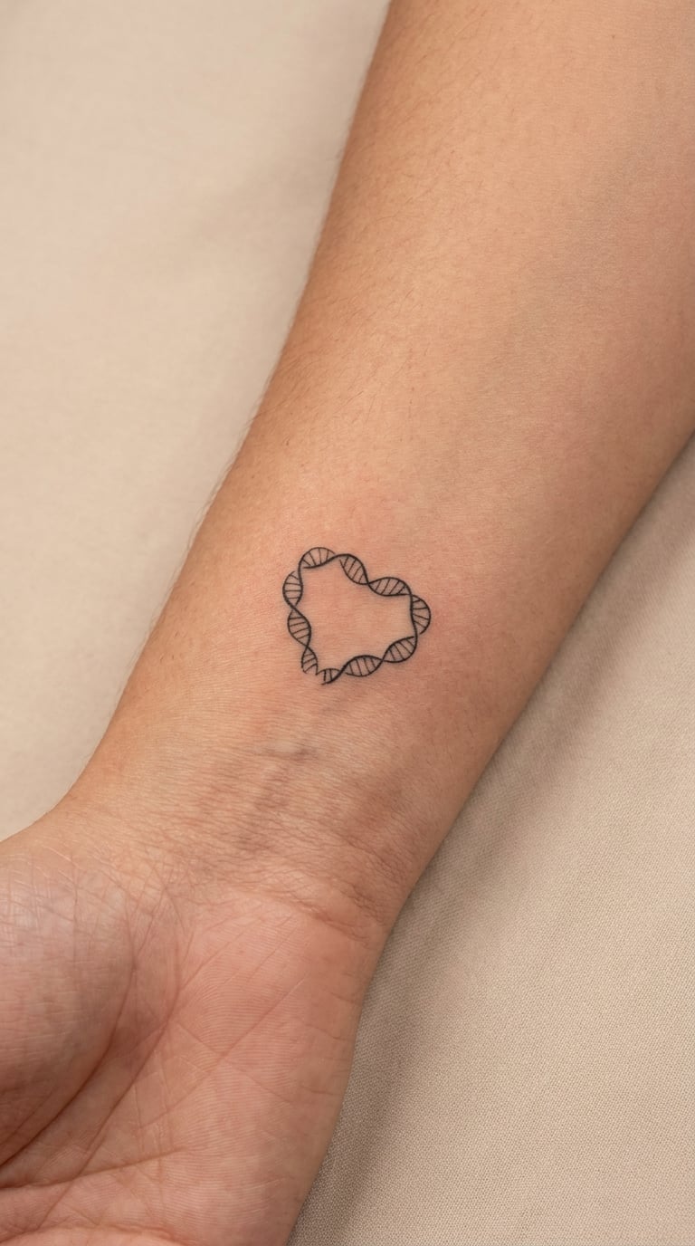 DNA Helix Heart on the Wrist