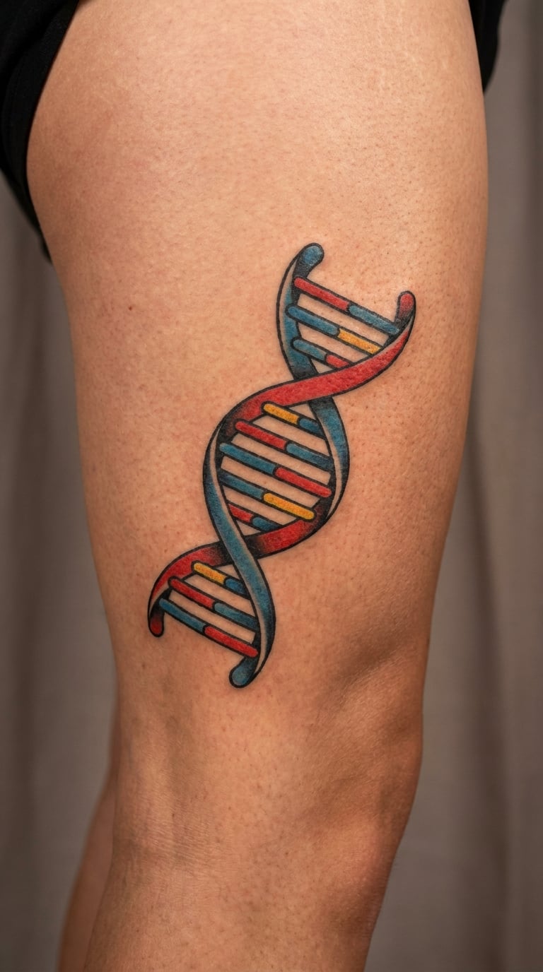 Traditional DNA Helix on the Thigh
