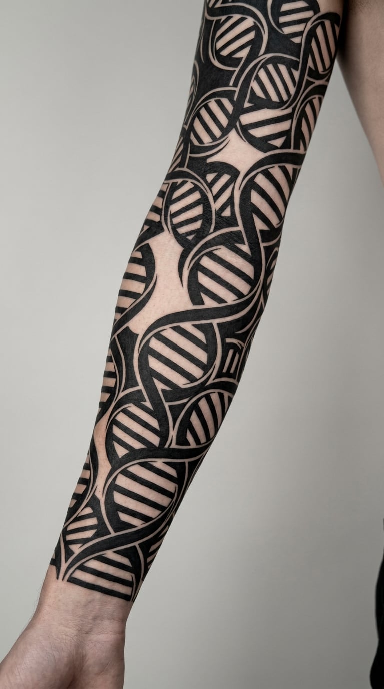 Blackwork DNA Helix Sleeve