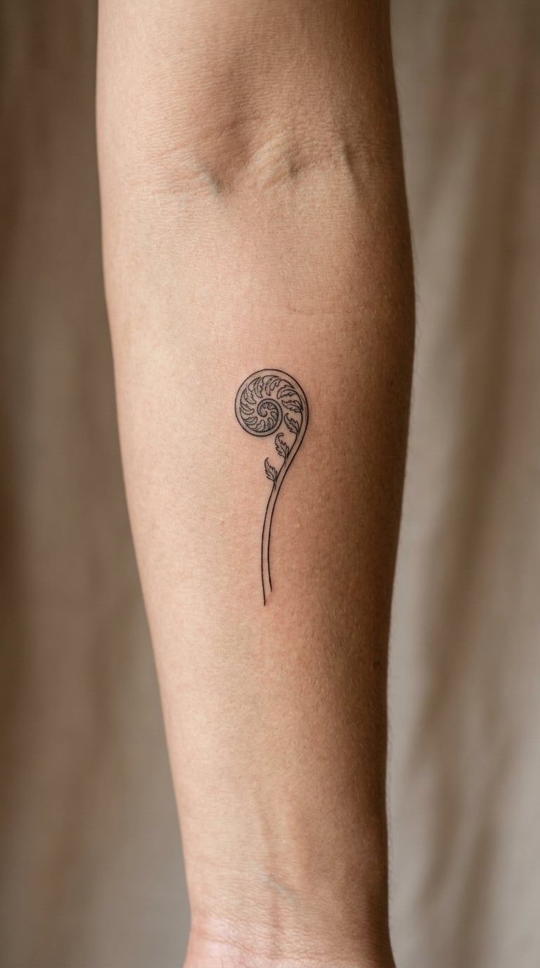 Fine-Line Fiddlehead Fern