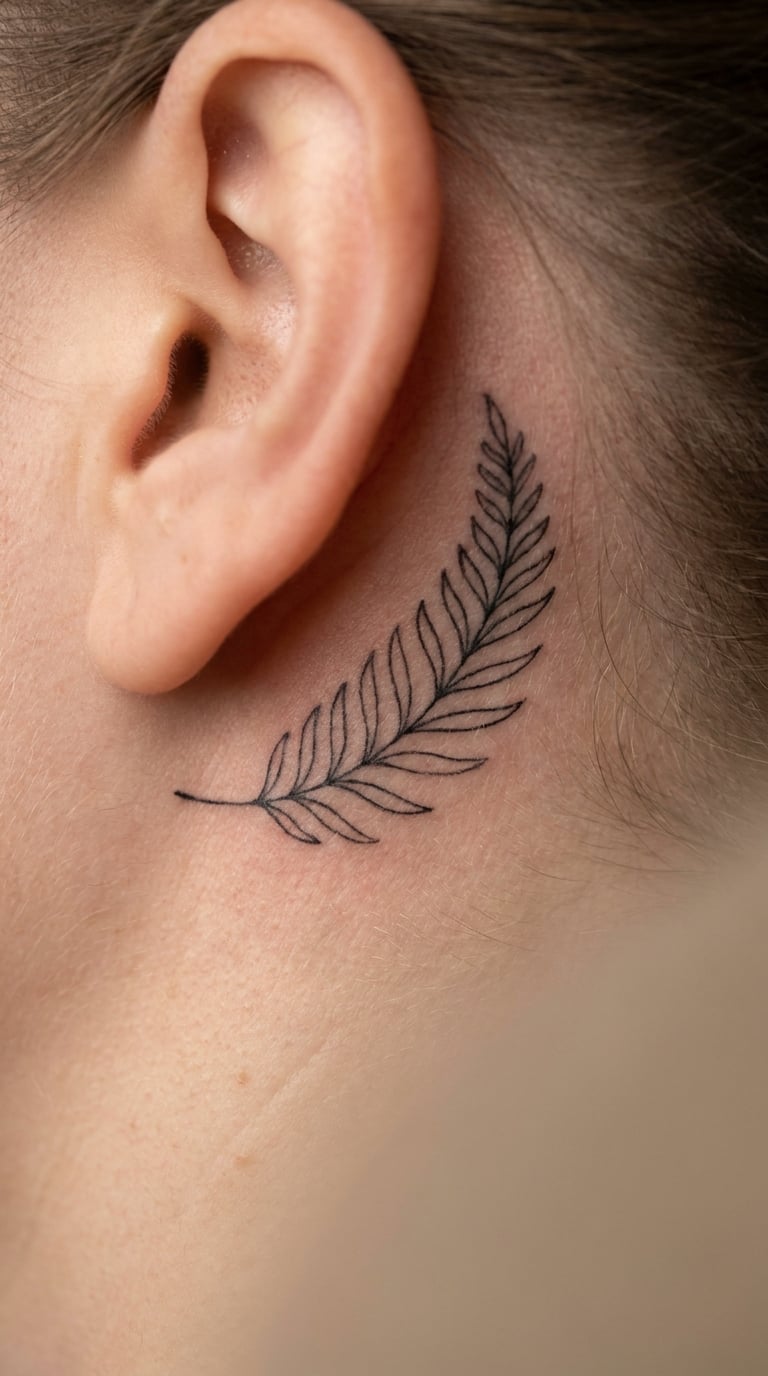 Fern Branch Behind the Ear