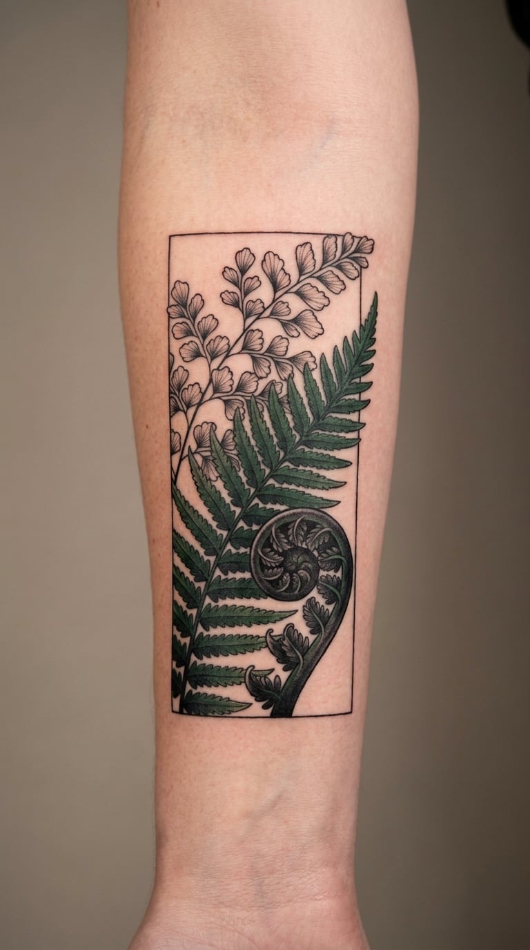 Layered Fern Forearm Botanical Panel