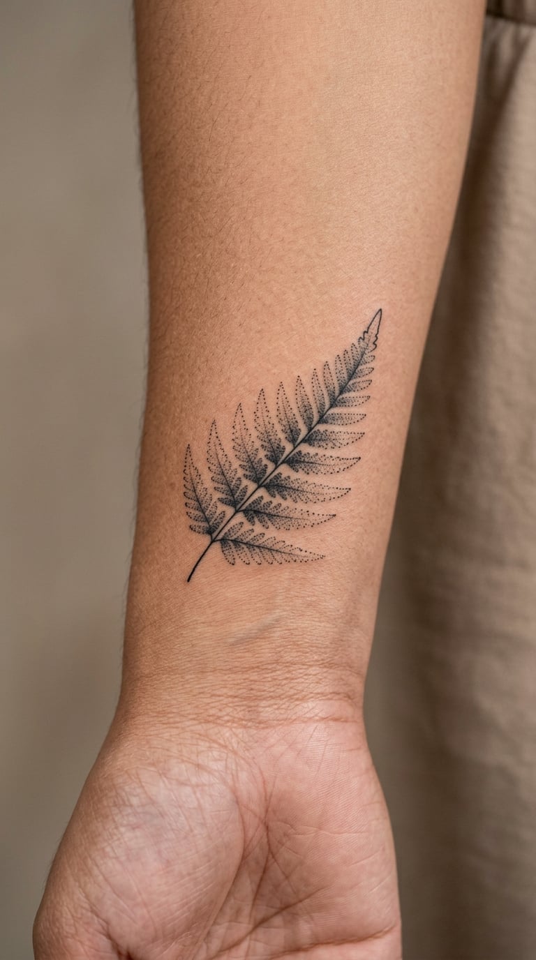 Dotwork Fern Leaflet