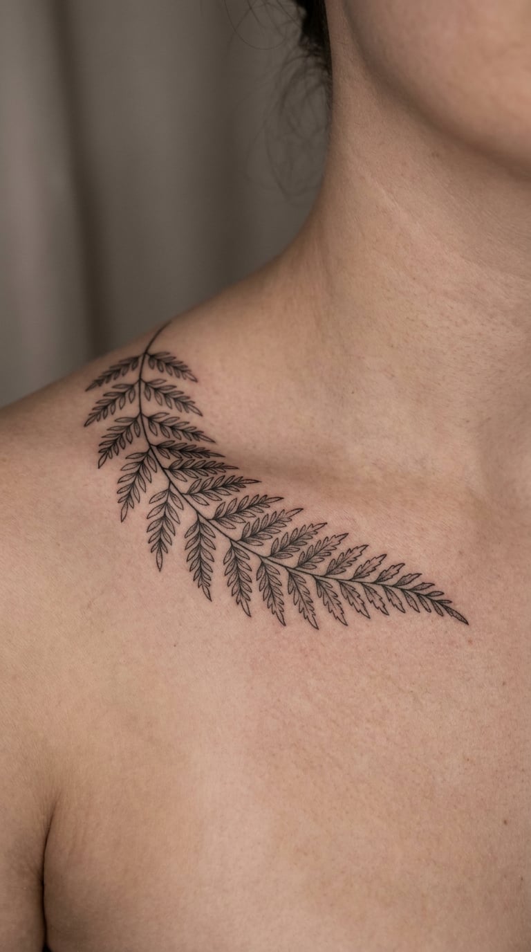 Fern Half-Wreath for the Collarbone