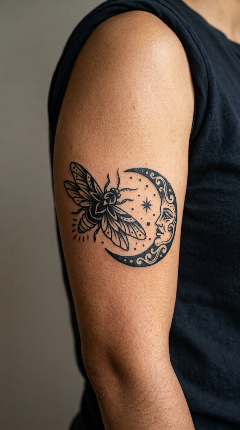 Traditional Firefly and Moon