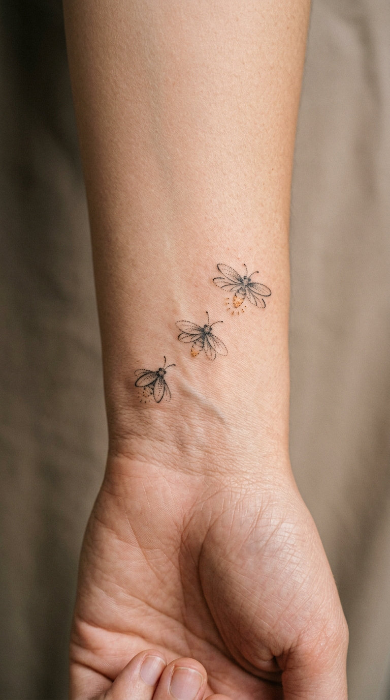 Micro Firefly Dotwork Cluster