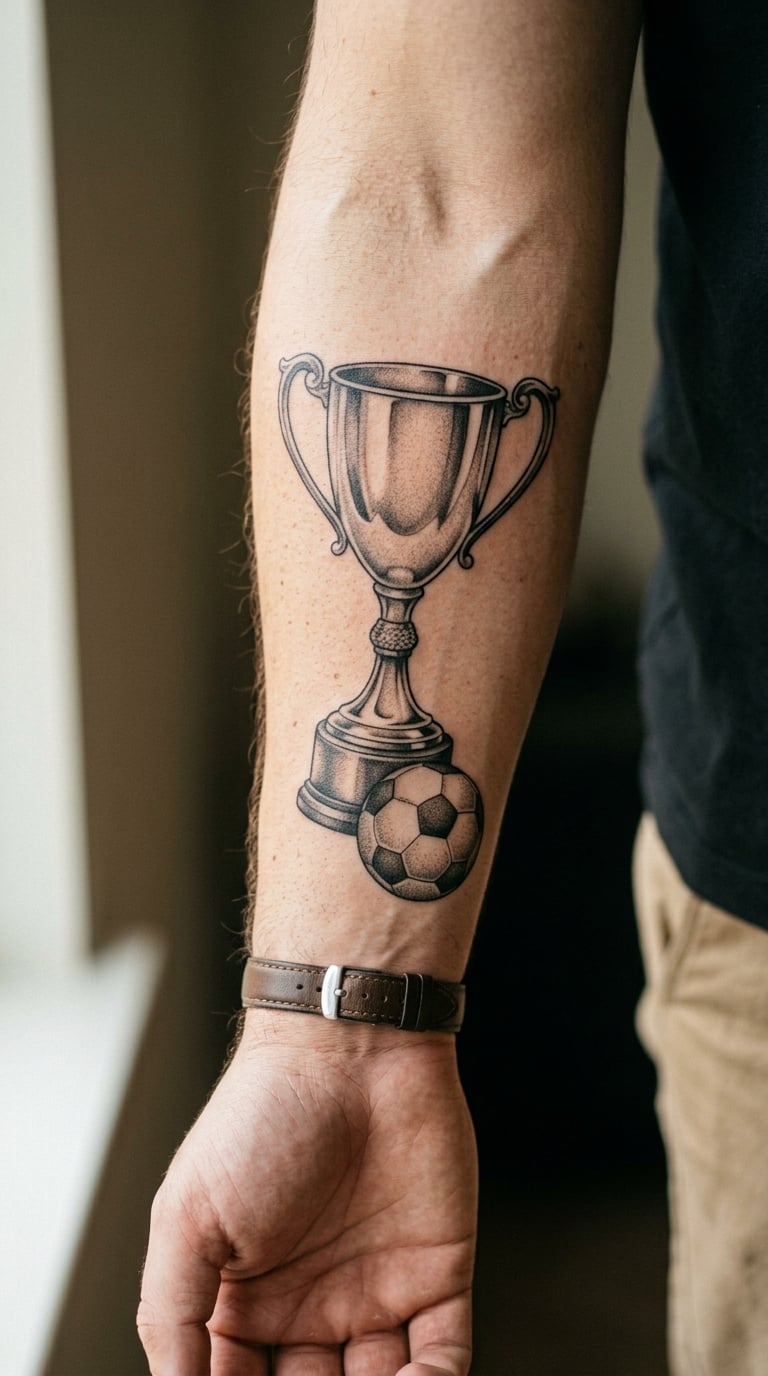 Trophy with Football Details