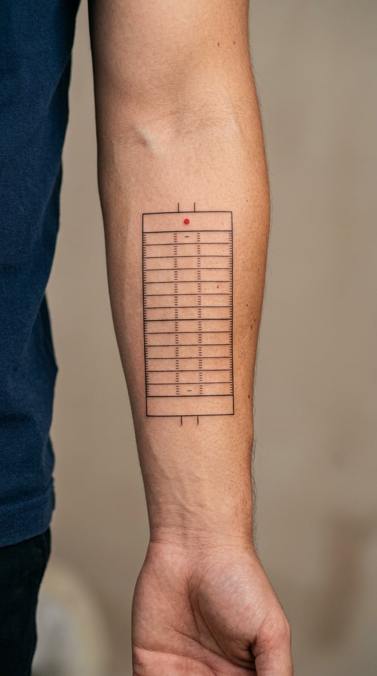 Football Field Map Tattoo