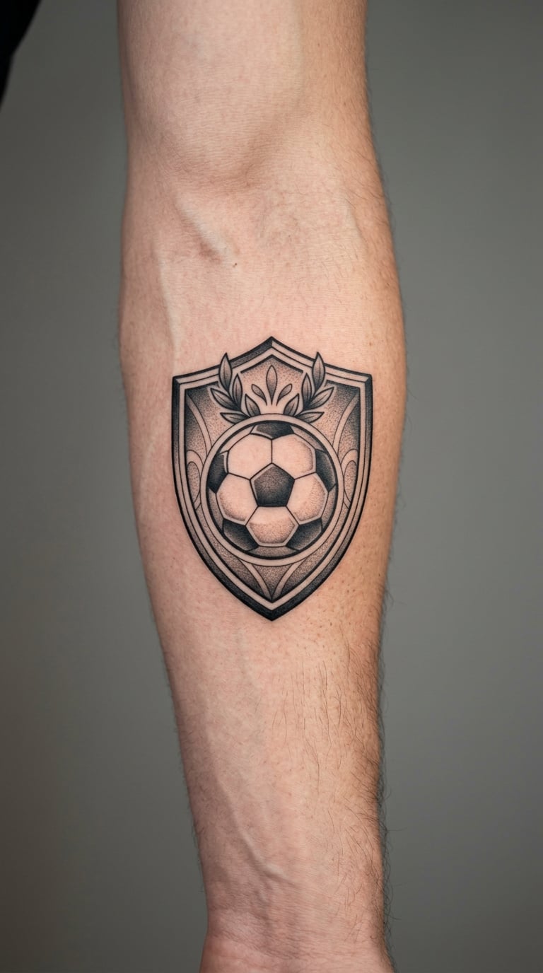 Classic Football Crest on the Forearm