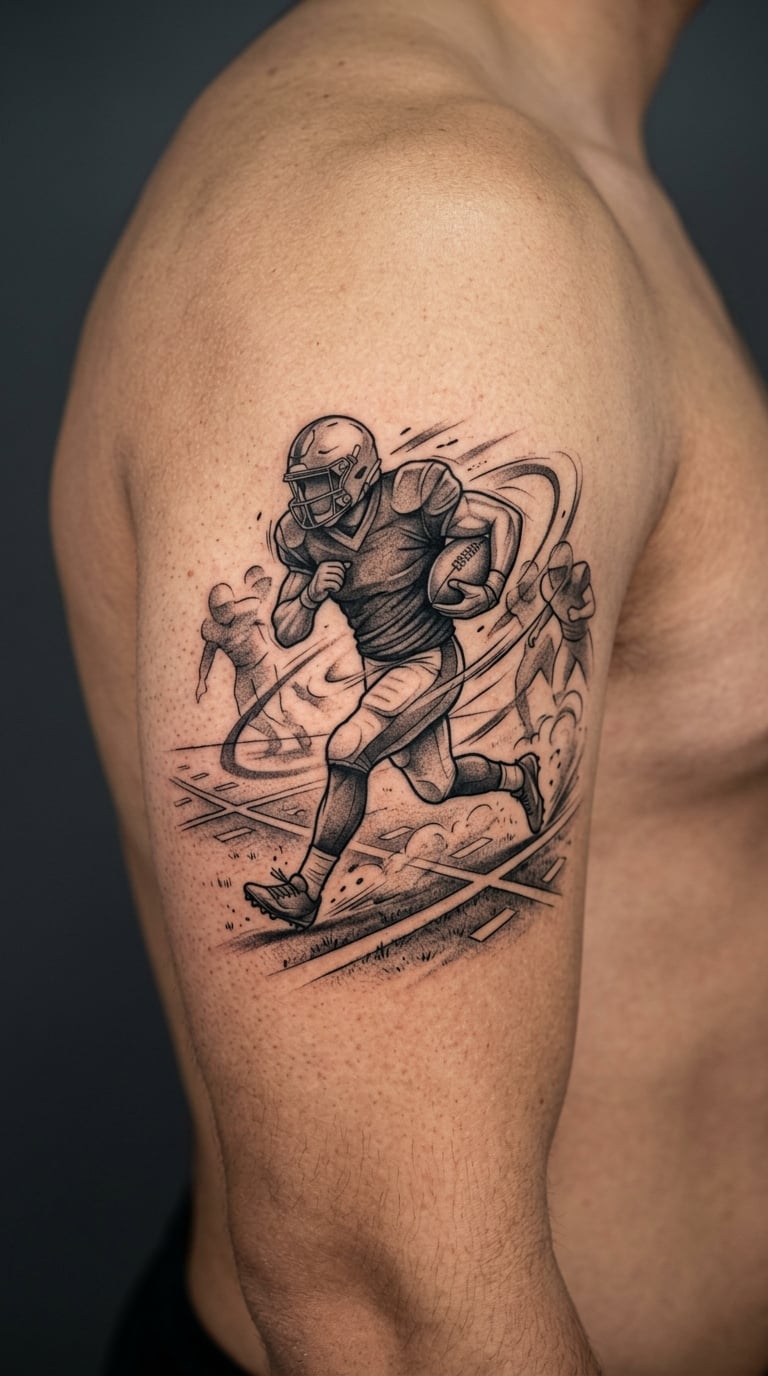 Waterline Football Sleeve Detail