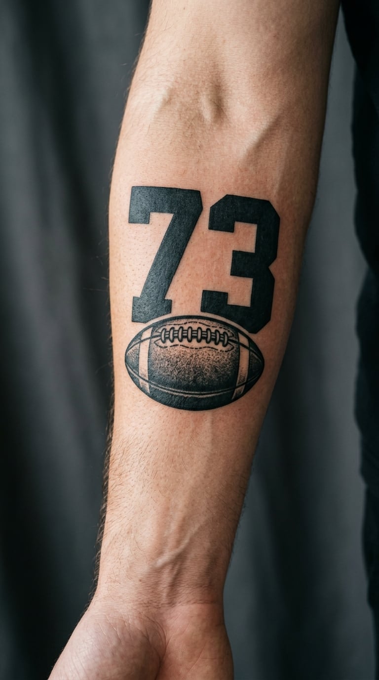Quarterback Number with Football