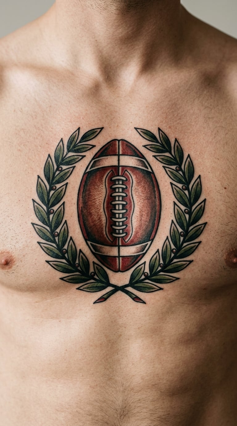 Traditional Football with Laurel Wreath