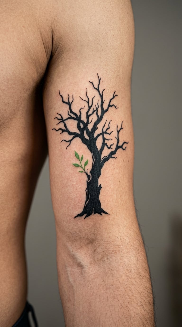 Blackwork Dead Tree and New Growth