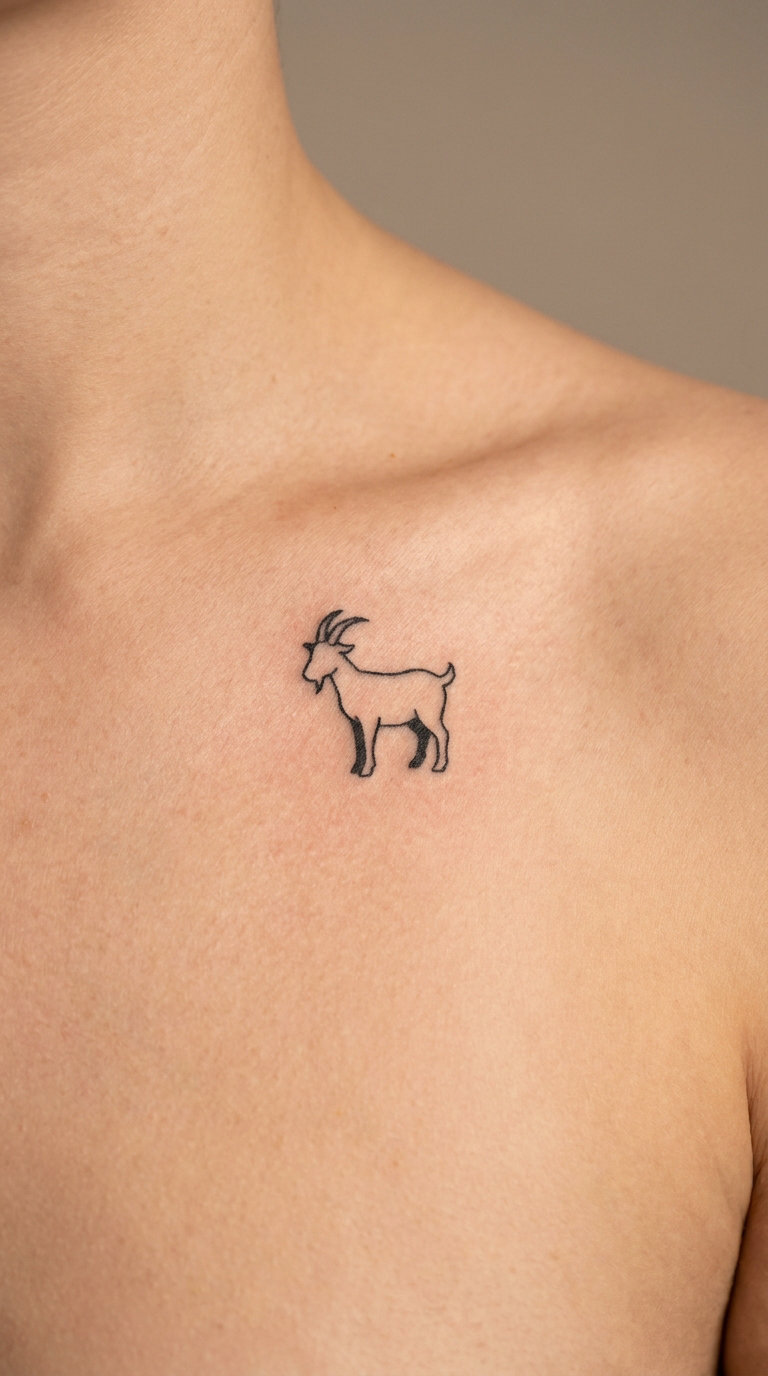 Micro Goat on the Collarbone