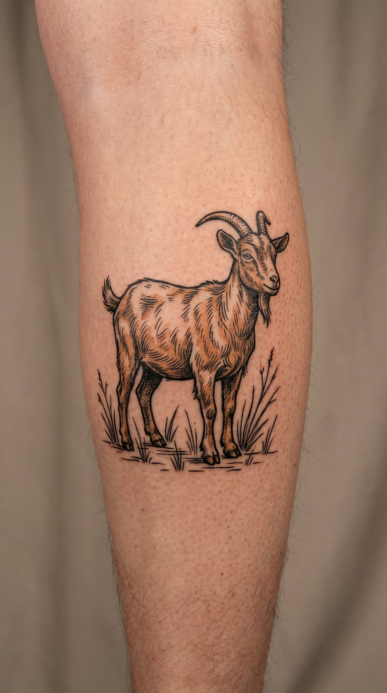 Western Goat Illustration