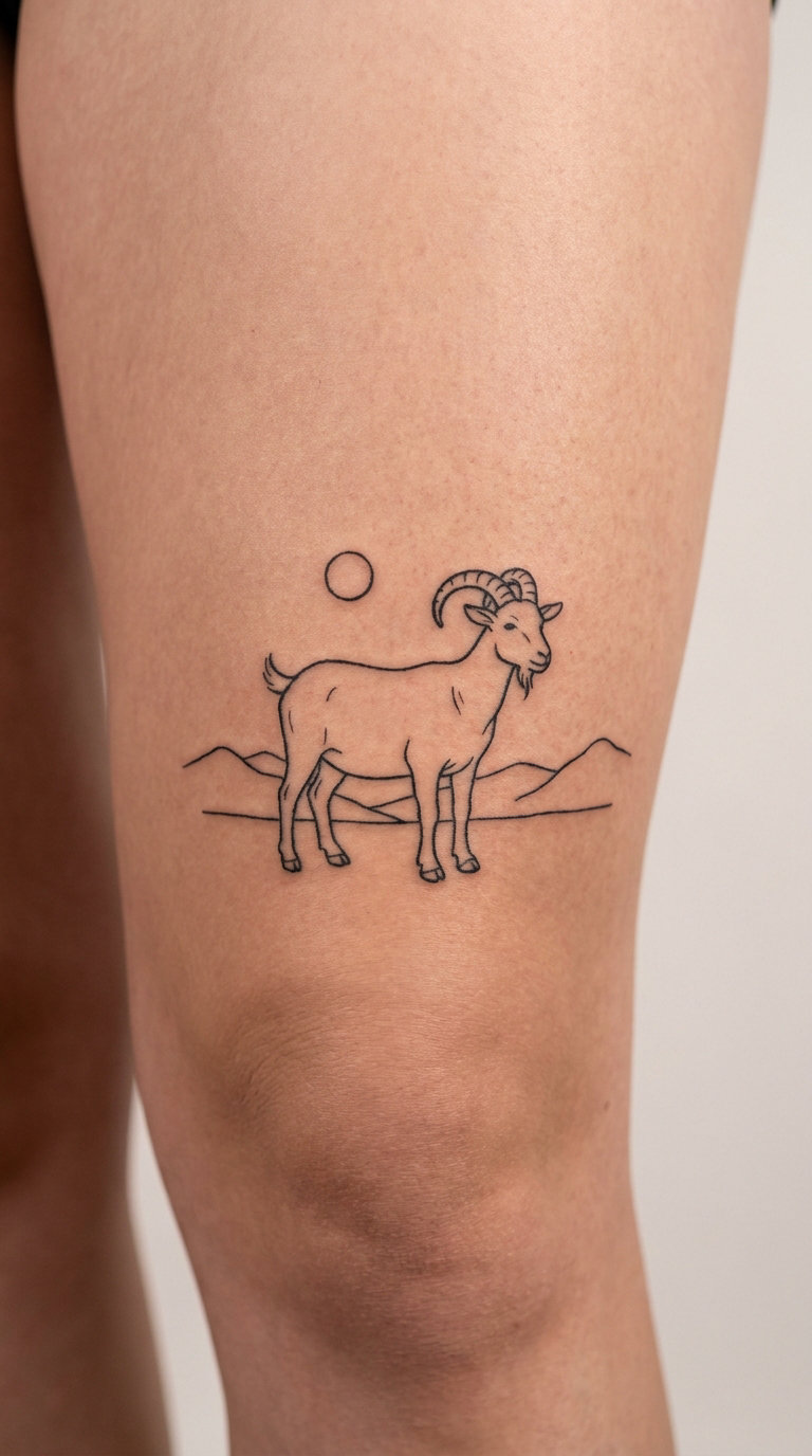 Full Goat in a Minimal Scene