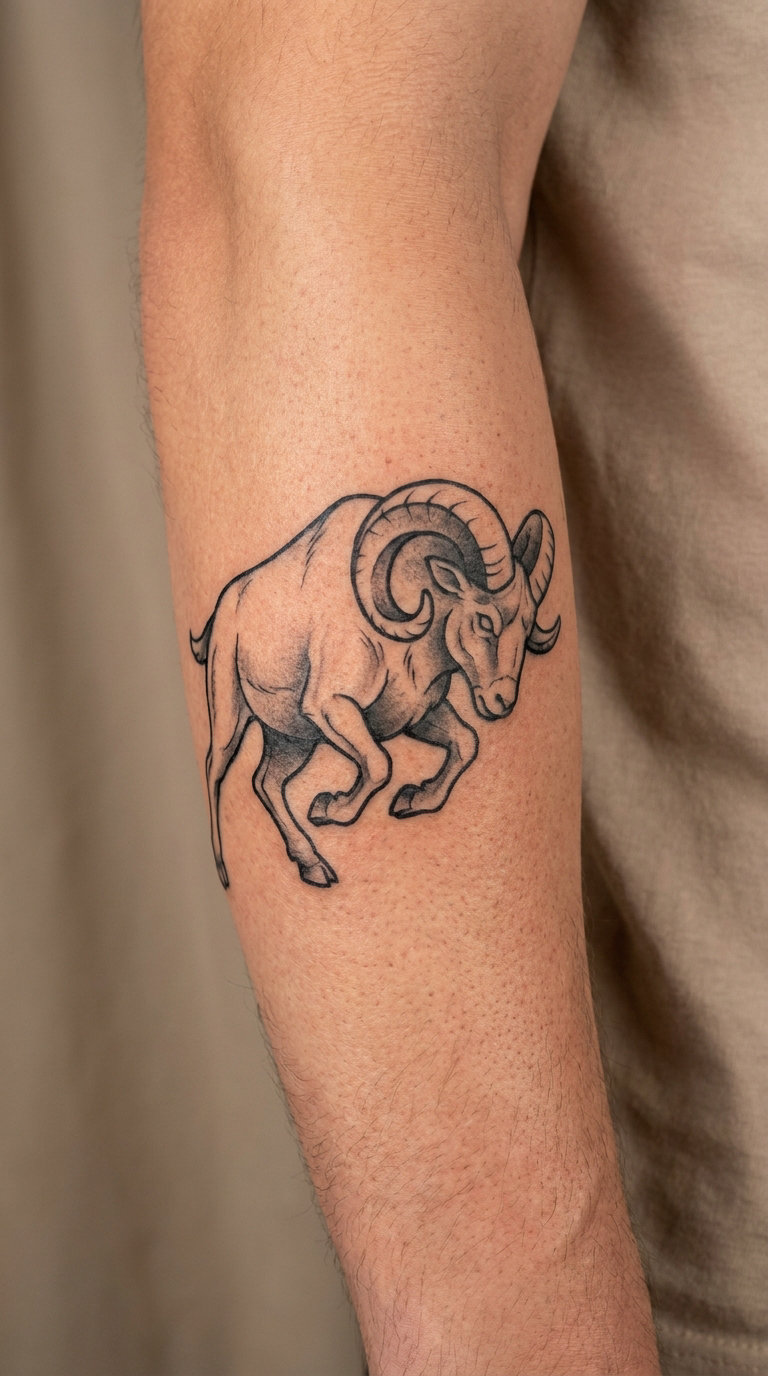 Charging Ram Tattoo